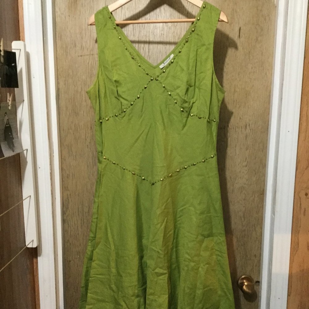 Jessica Green Beaded Midi Dress